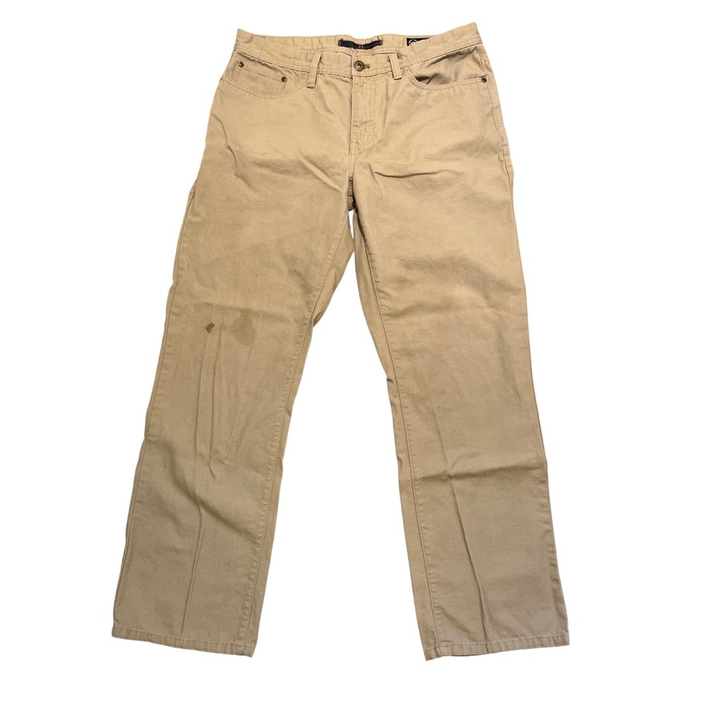 Weatherproof Mens Canvas Pants 34x30 Tan Khaki Straight Leg Workwear‎ Cotton
